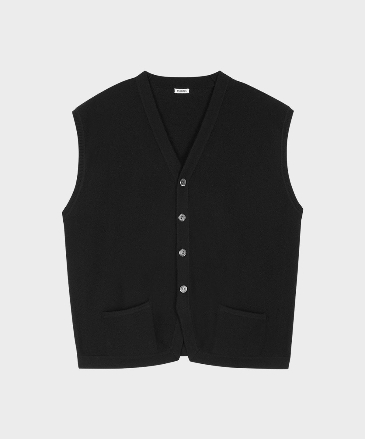 테일던(TAILDERN) Wool Cashmere Knit Vest Black