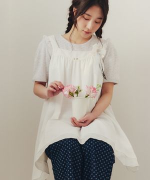 CHECK BABYDOLL DRESS_WHITE