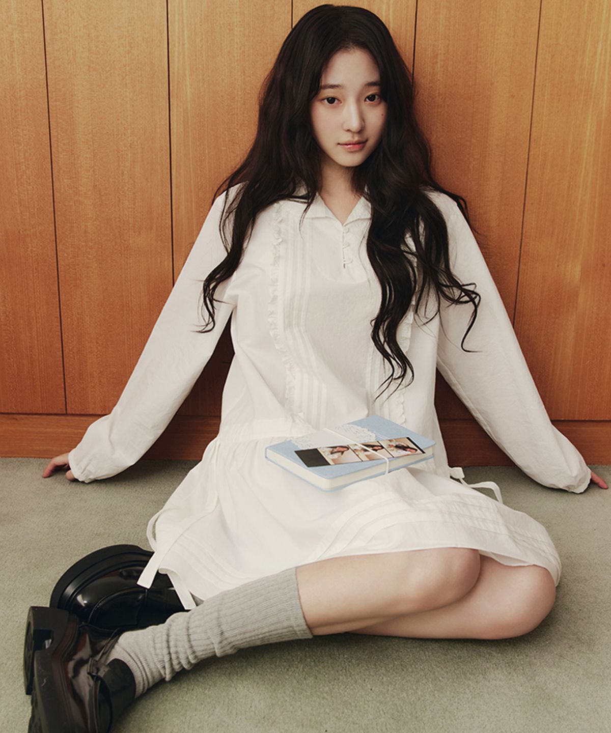 셀리테일즈(CELITAILS) FRILL PIN-TUCK MINI DRESS_WHITE