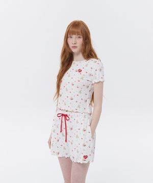 키르시 멜로우 숏 파자마 세트 [화이트]