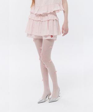 키르시 멜로우 러플 포인트 스커트 팬츠 [라이트 핑크]
