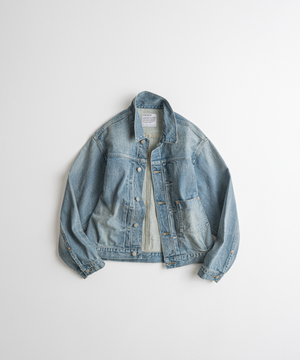 DISTRESSED TYPE-1 DENIM JACKET bleached