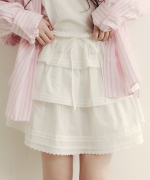 CANCAN RUFFLE MINI SKIRT_WHITE