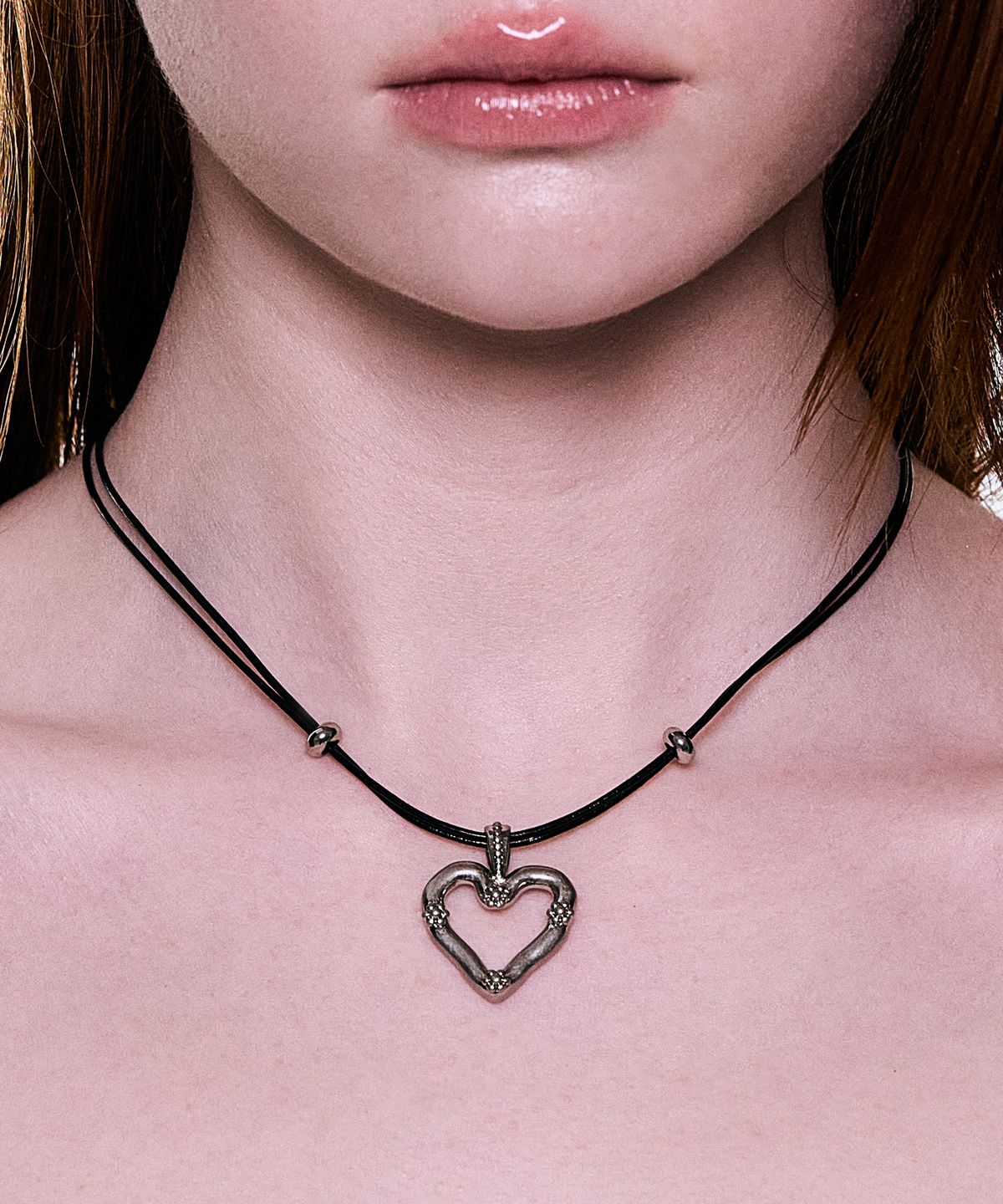엔프프(NFF) amour leather necklace-black