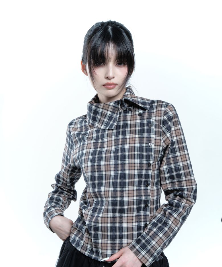Asym check shirt 004