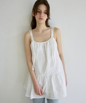 레터즈 스트랩 셔링 원피스 ( 화이트 )