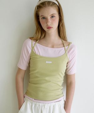 레터즈 홀터넥 스트랩 탑 ( 올리브 )