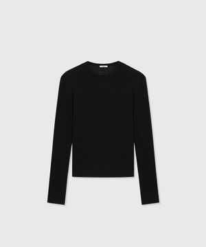 SINGLE NECK LONG SLEEVE TOP BLACK