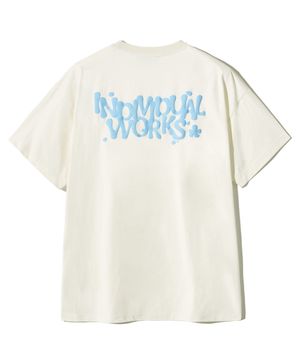 플루이드 레터링 티셔츠-아이보리