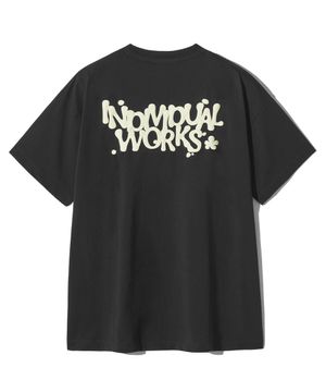 플루이드 레터링 티셔츠-블랙