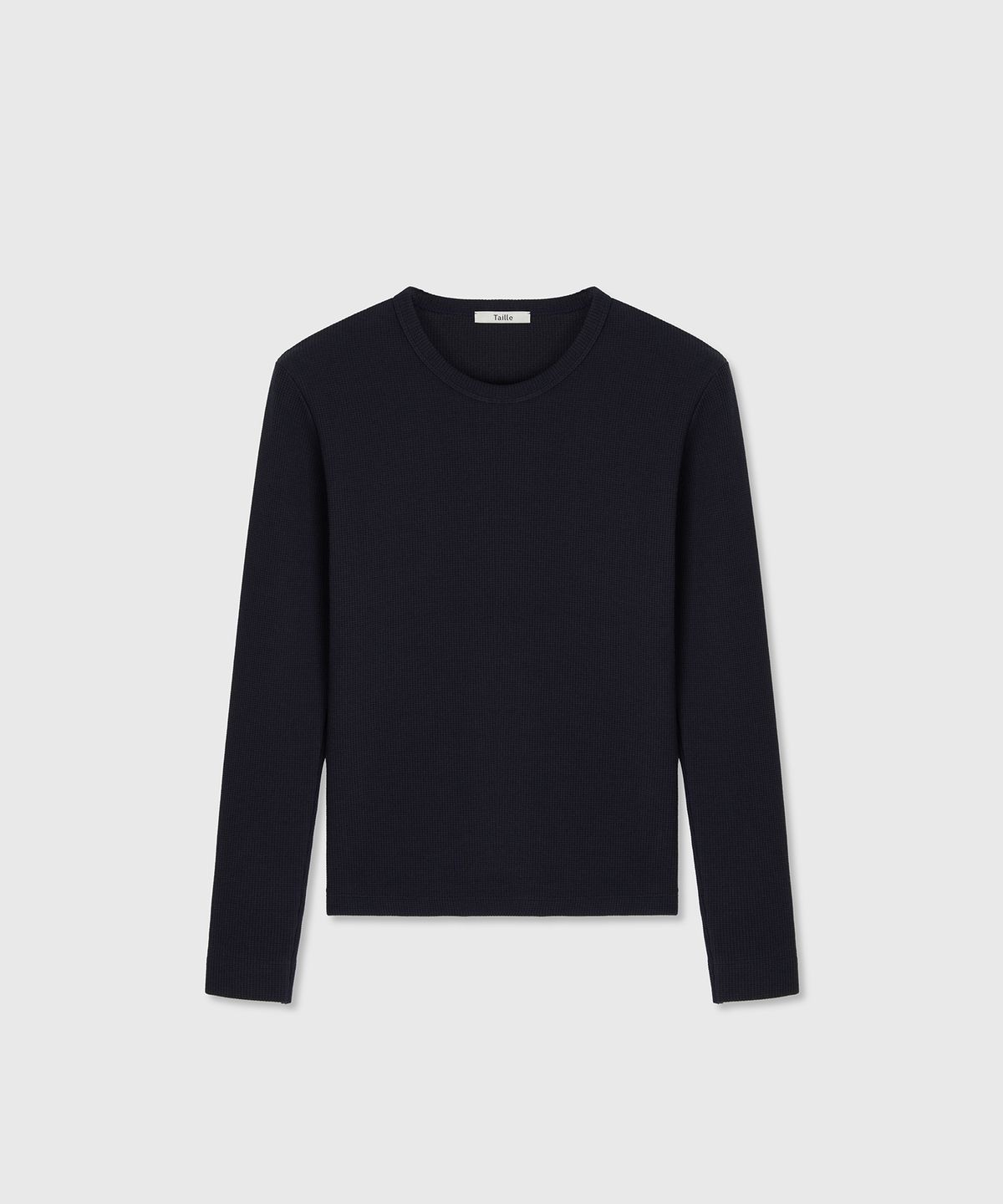 타일레(TAILLE) COTTON BLEND GAUZE WAFFLE LONG SLEEVE NAVY