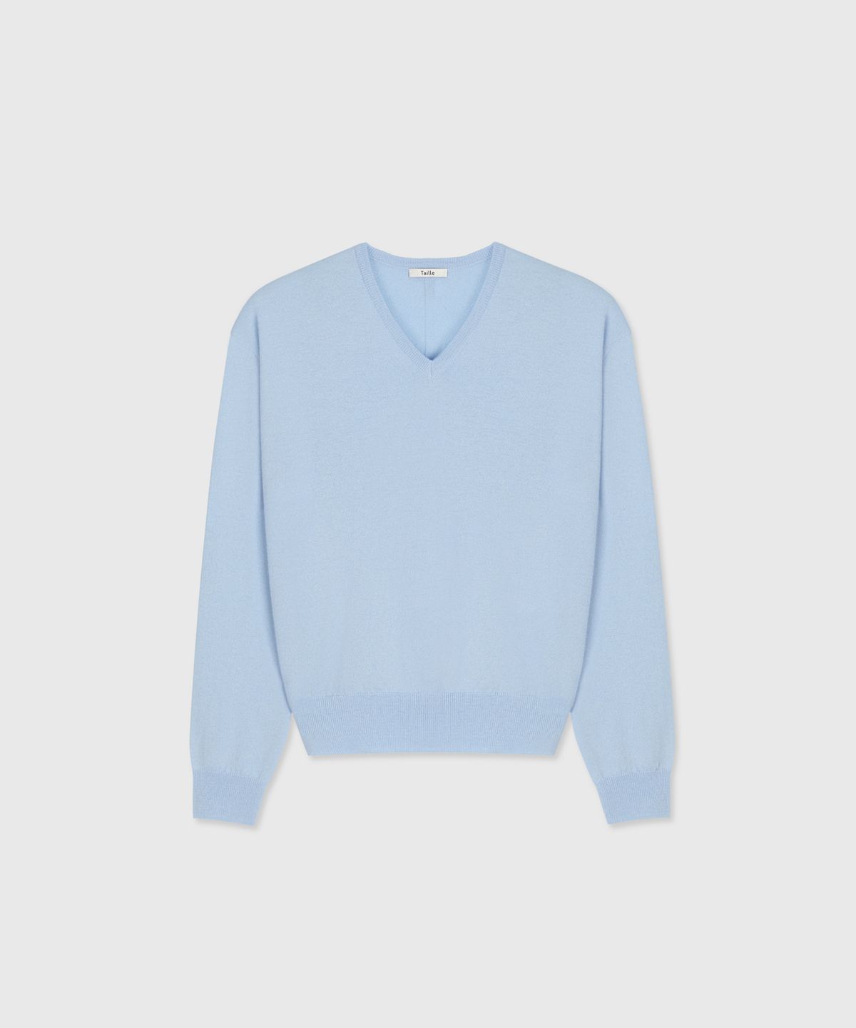 타일레(TAILLE) ROUEN WOOL TL CLASSIC V-NECK SWEATER MISTY BAY