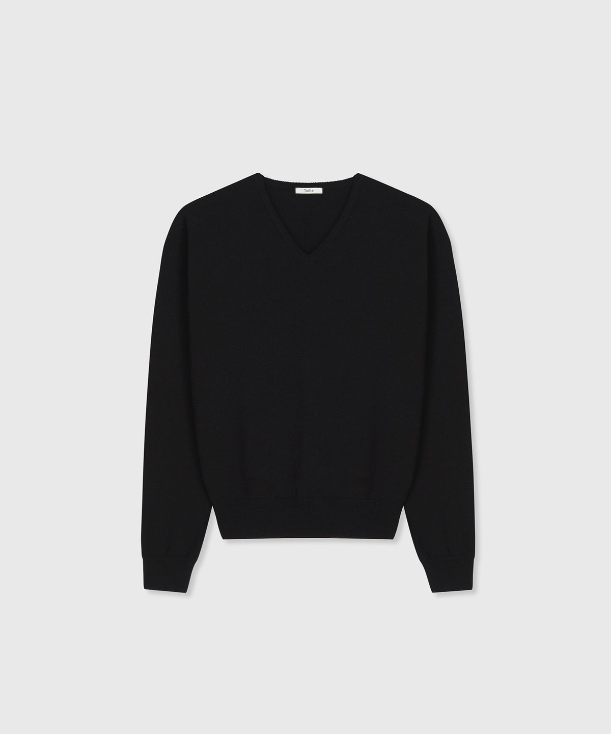 타일레(TAILLE) ROUEN WOOL TL CLASSIC V-NECK SWEATER BLACK