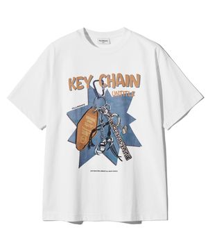 키체인 그래픽 티셔츠-화이트