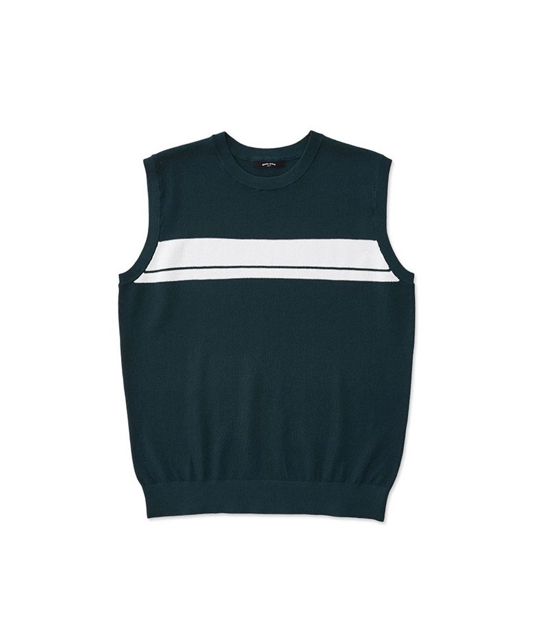 DIEMS [GOLF] 블록 라운드 니트 베스트 그린 (클래식핏)_DGKUB12CME