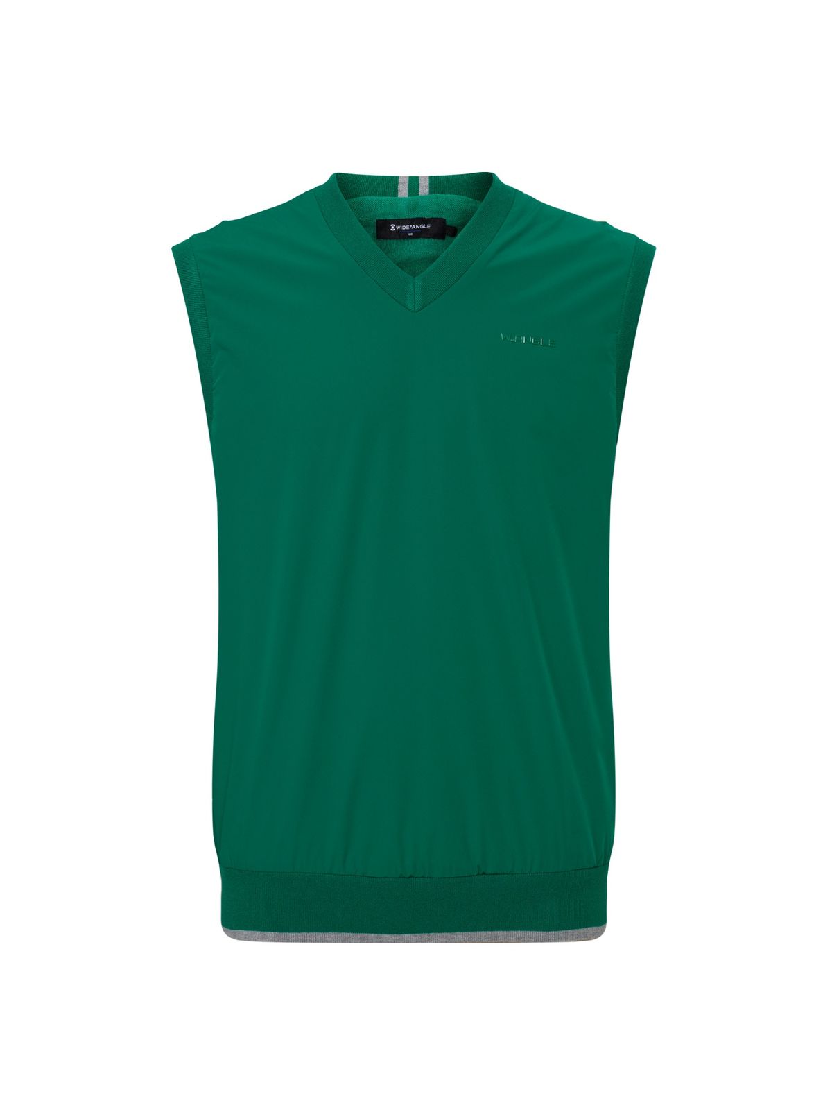 와이드앵글(WIDEANGLE) CO 우븐 하이브리드 스웨터 베스트 M_Dark Green