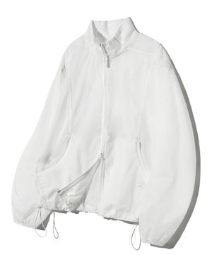 시어 심 라인 윈드브레이커-화이트