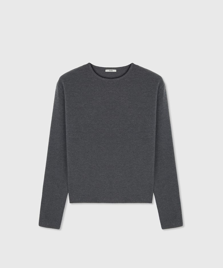 ANTONI WOOL RIB KNIT TOP SLATE GREY