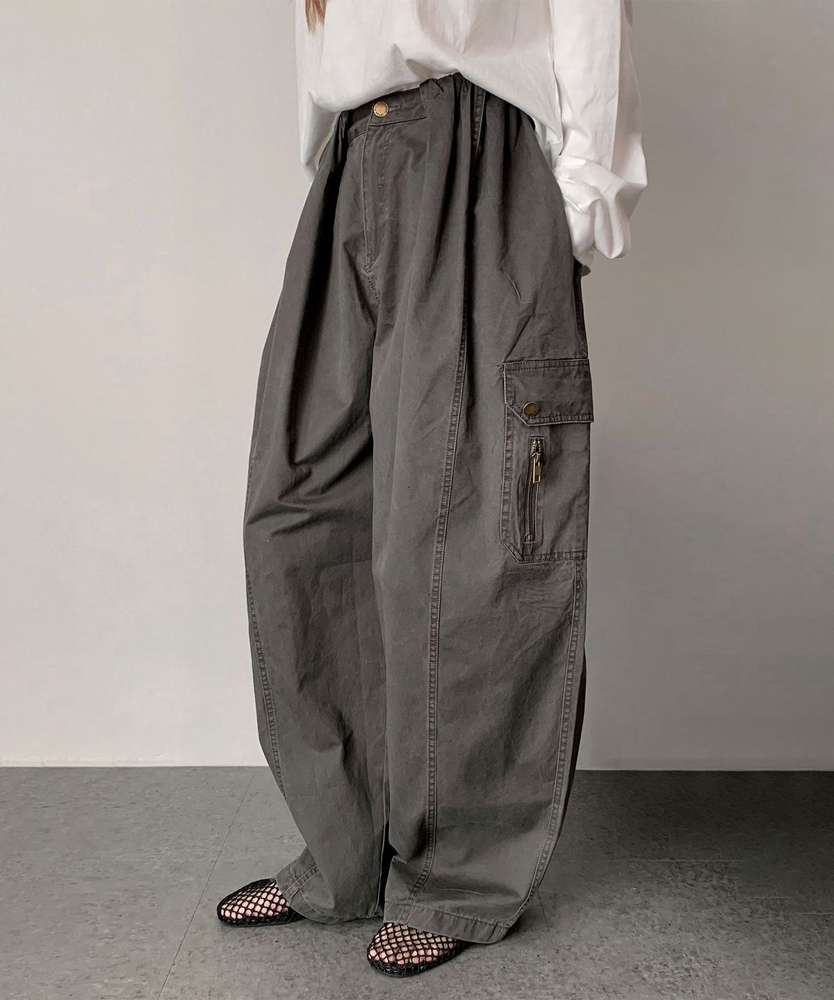 바스카라(VASCARA) Wide Cotton Cargo Pants (2colors)