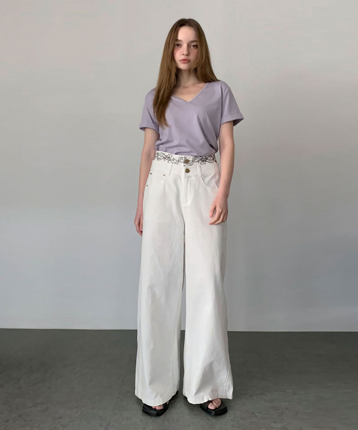 바스카라(VASCARA) High Rise Two Button Cotton Pants (2colors)