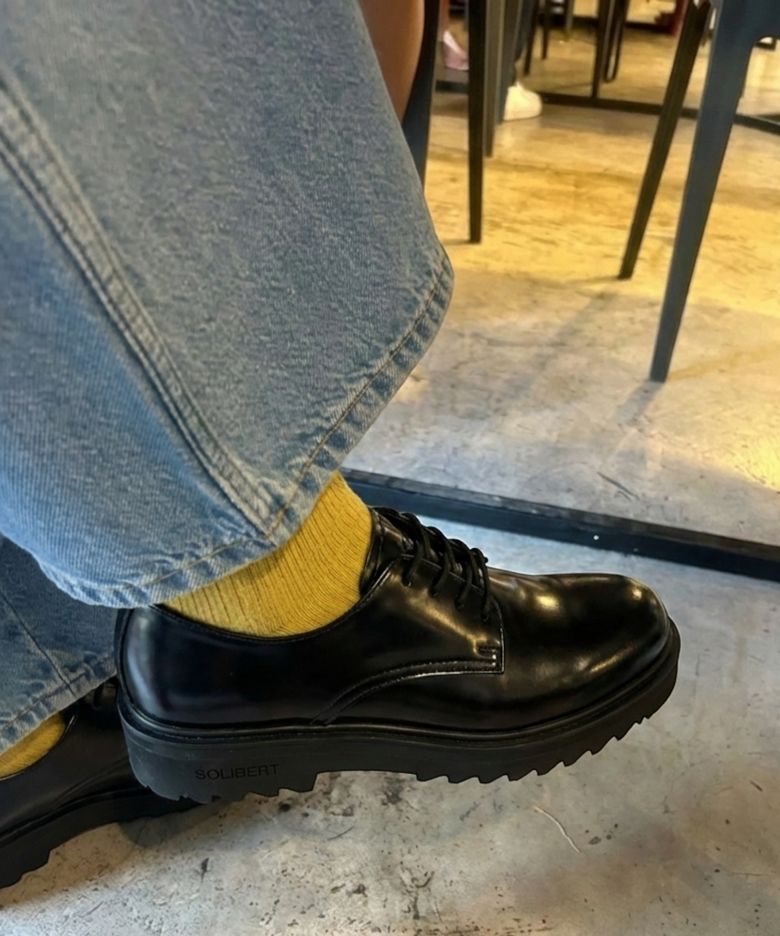 5.5CM 키높이 샤크솔 블랙더비