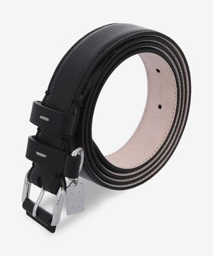 펀치 홀 디테일 카프스킨 벨트 - 블랙 / SA1TP0018P7268H8419