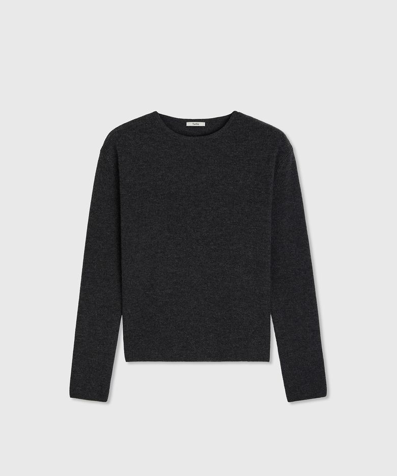 ANTONI WOOL RIB KNIT TOP CHARCOAL