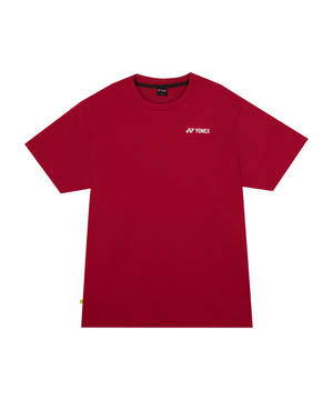 265TS013U 레드 남녀공용 테니스 볼 그래픽 캐주얼 반팔 티셔츠