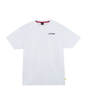 265TS014U 화이트 남녀공용 브이코어 라켓 무드 캐주얼 반팔 티셔츠