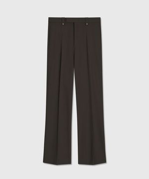 CARNABY FLARED WOOL TROUSERS GANACHE GREY