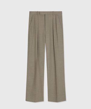 TUXE PLEATED WIDE-LEG TROUSERS VEILED GREIGE