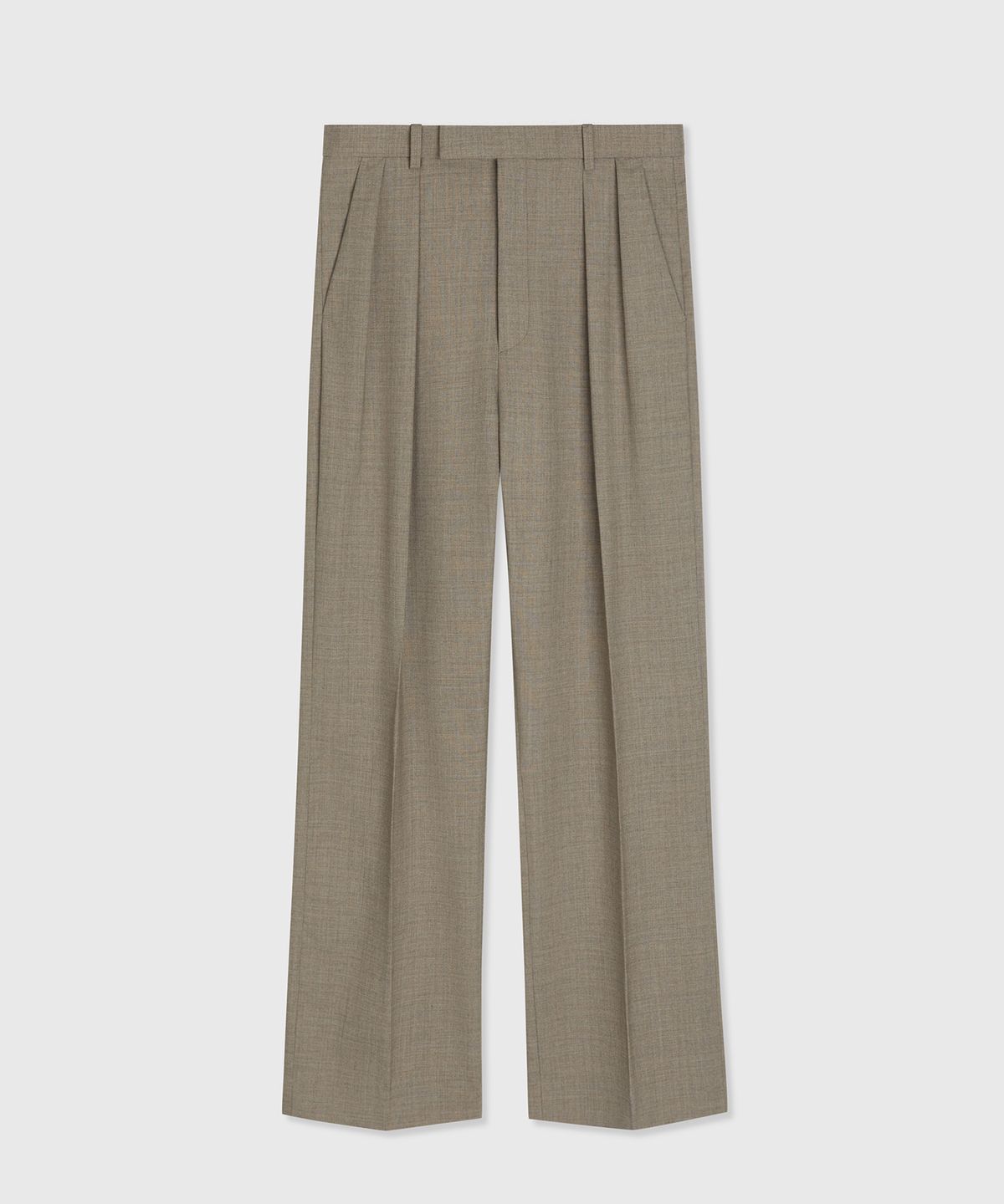 타일레(TAILLE) TUXE PLEATED WIDE-LEG TROUSERS VEILED GREIGE