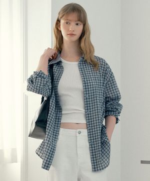 오버핏체크셔츠 M1WS32A2