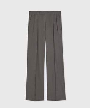 TUXE PLEATED WIDE-LEG TROUSERS ANCHOR GREY