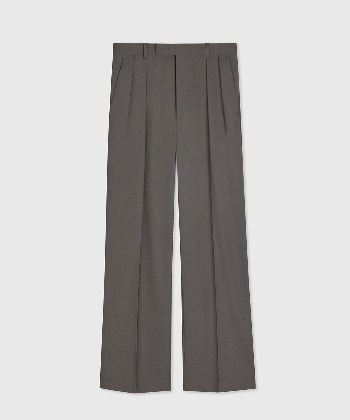 타일레(TAILLE) TUXE PLEATED WIDE-LEG TROUSERS ANCHOR GREY
