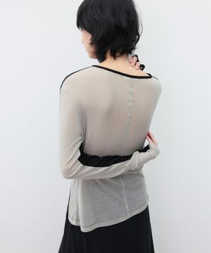 (우먼)메리노 울 투 페이스 롱 슬리브 블랙