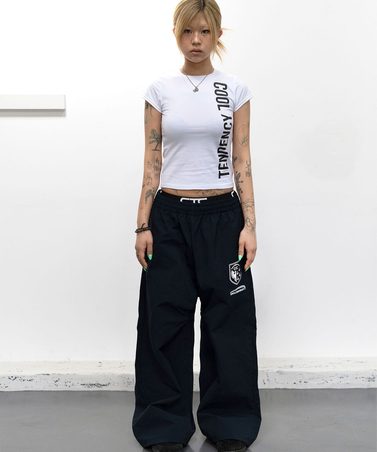 씨티씨(CTC) Double line nylon pants (navy)