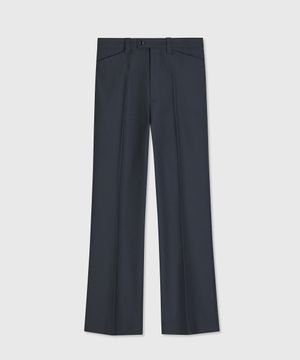 80S CONTOURED WAIST WOOL TROUSERS DOLPHIN