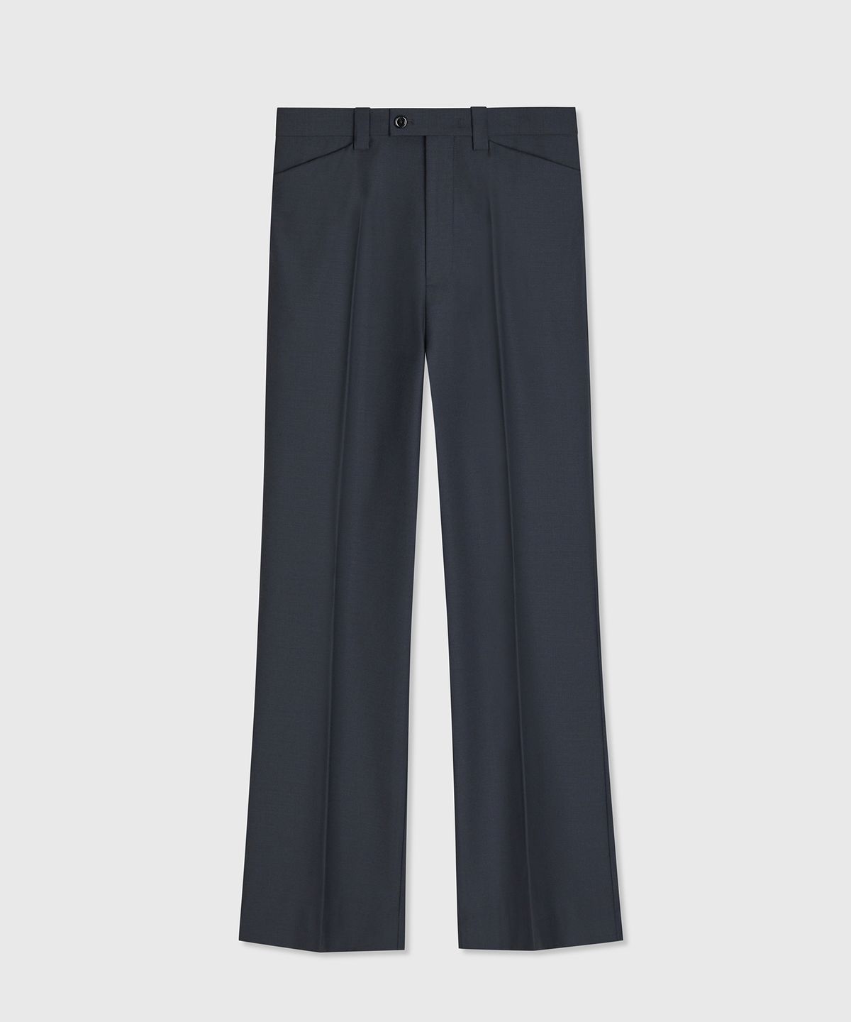 타일레(TAILLE) 80S CONTOURED WAIST WOOL TROUSERS DOLPHIN