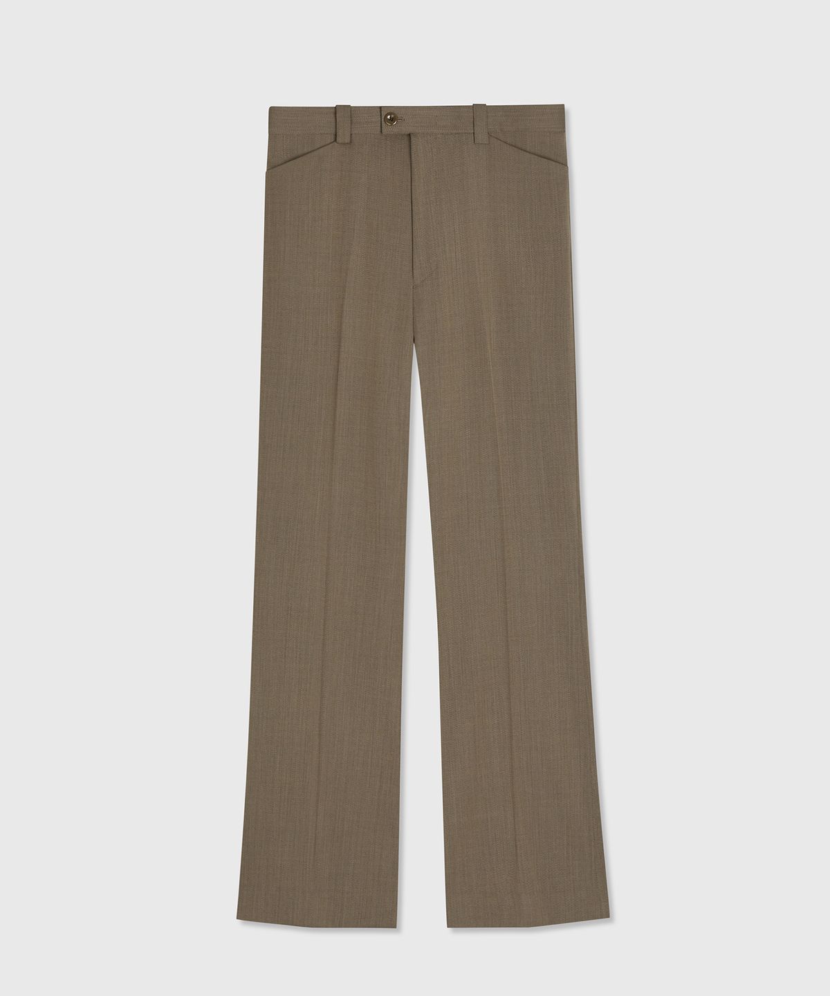 타일레(TAILLE) 80S CONTOURED WAIST WOOL TROUSERS TOBACCO TWILL