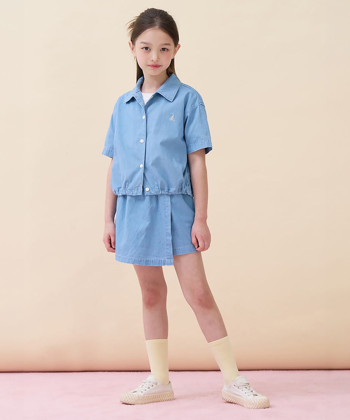빈폴 키즈(BEANPOLE KIDS) 데님 반소매 투피스  스카이 블루 (BI6371G07Q)