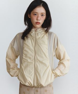 셔링 후디드 윈드 브레이커 (더스티레몬)