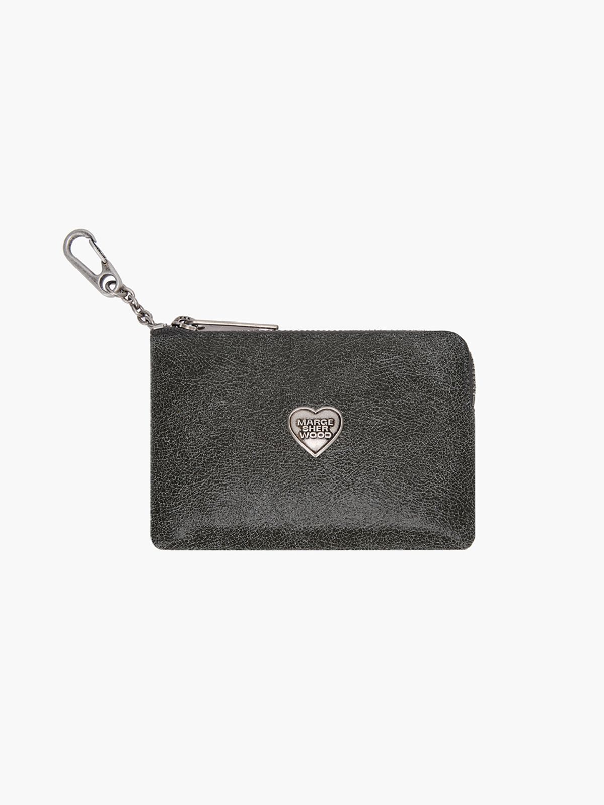 마지셔우드(MARGESHERWOOD) HEART ZIPPER WALLET_SILVER LOGO_cracked_3colors