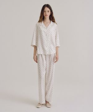 여성 H001 로젤 8부소매 파자마 세트