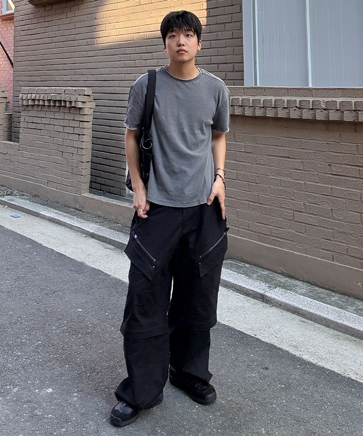 메종미네드(MAISON MINED) DETACHABLE COTTON PANTS BLACK