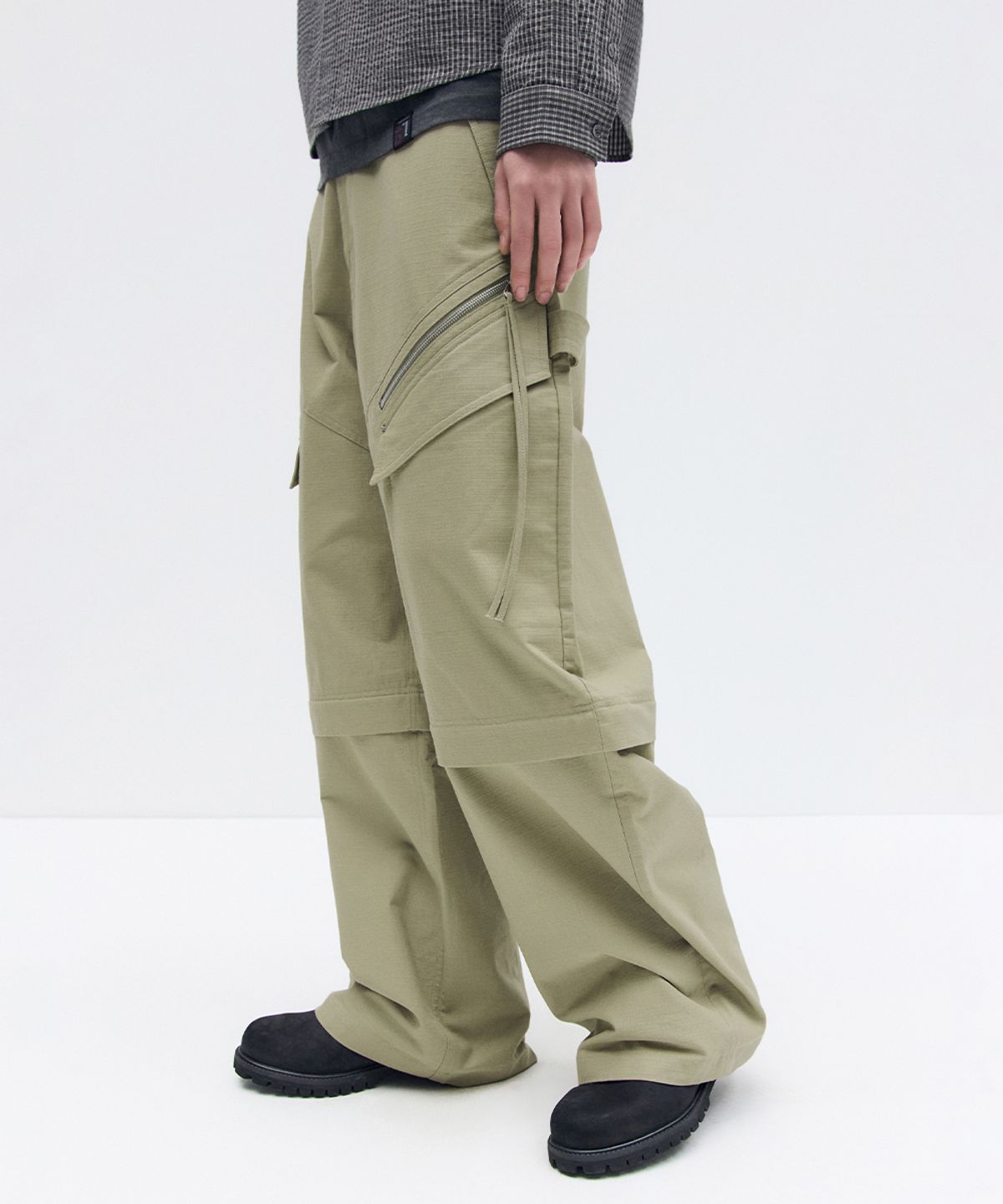 메종미네드(MAISON MINED) DETACHABLE COTTON PANTS BEIGE