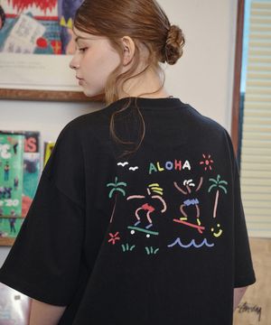 올라 크레용 반팔티 블랙