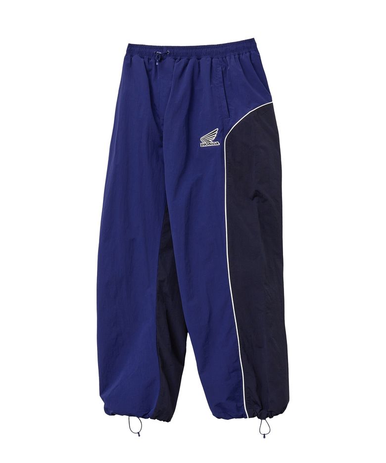 Nylon Block Piping Track Pants Blue