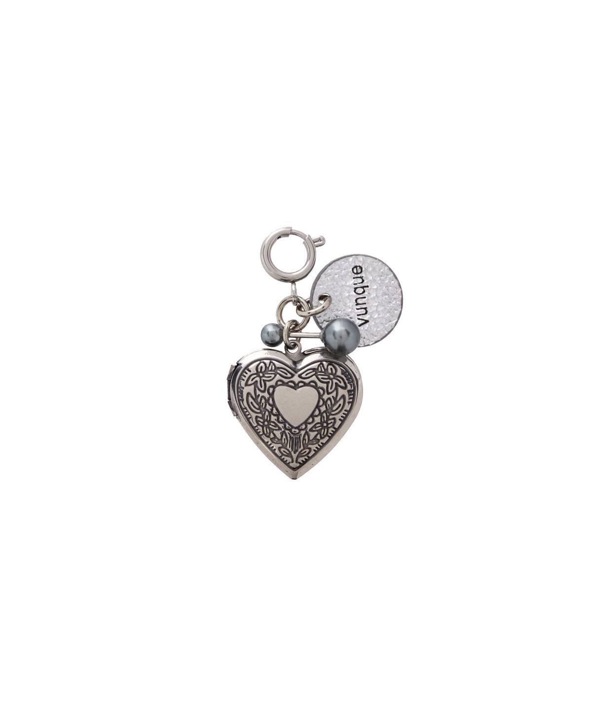 분크(VUNQUE) Heart Memory Leather Charm Piccolo (하트 메모리 레더 참 피콜로) Silver