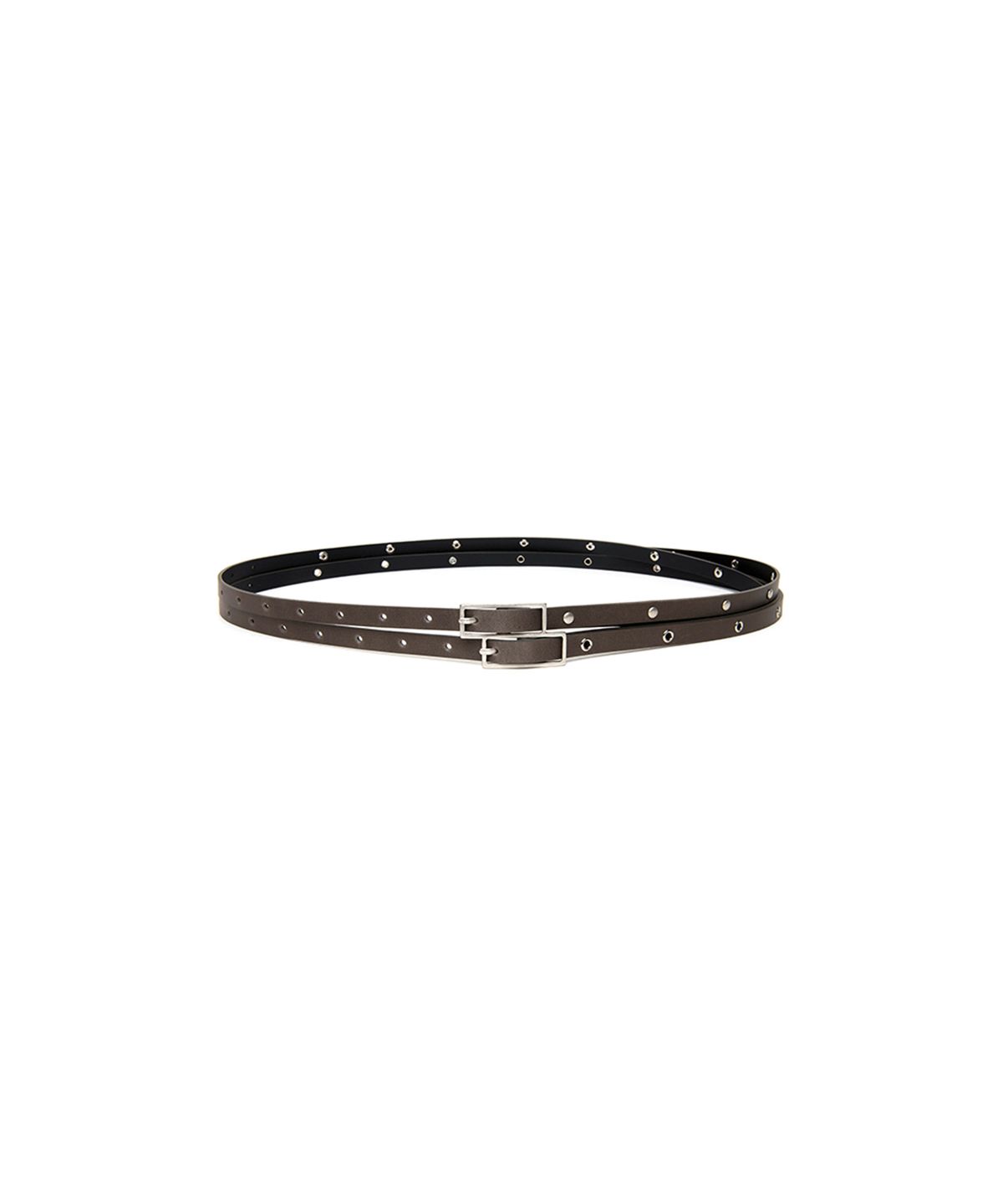 쓰리투에이티(THREE TO EIGHTY) 2-STRAP THIN BELT CRACK GREY